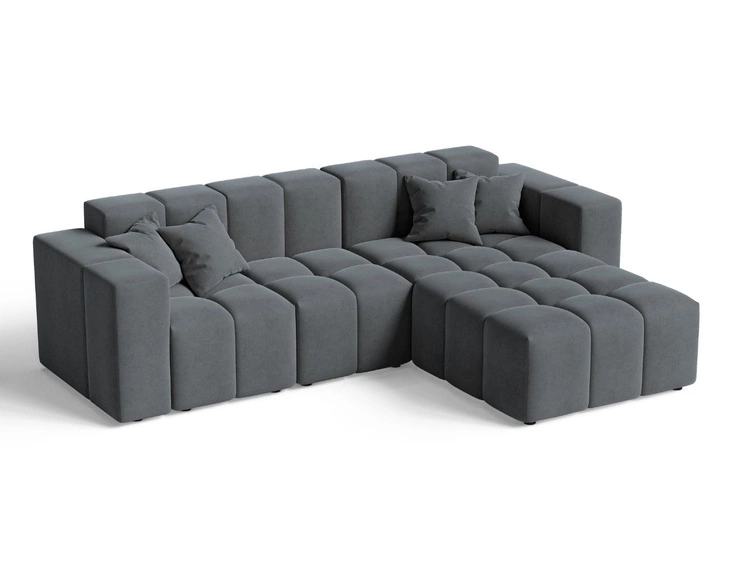 Ecksofa L-Form Rechts Moderne Ecksofa Loopo Dunkelgrau