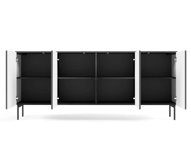 Kommode mit vier Türen Qualita Schwarz