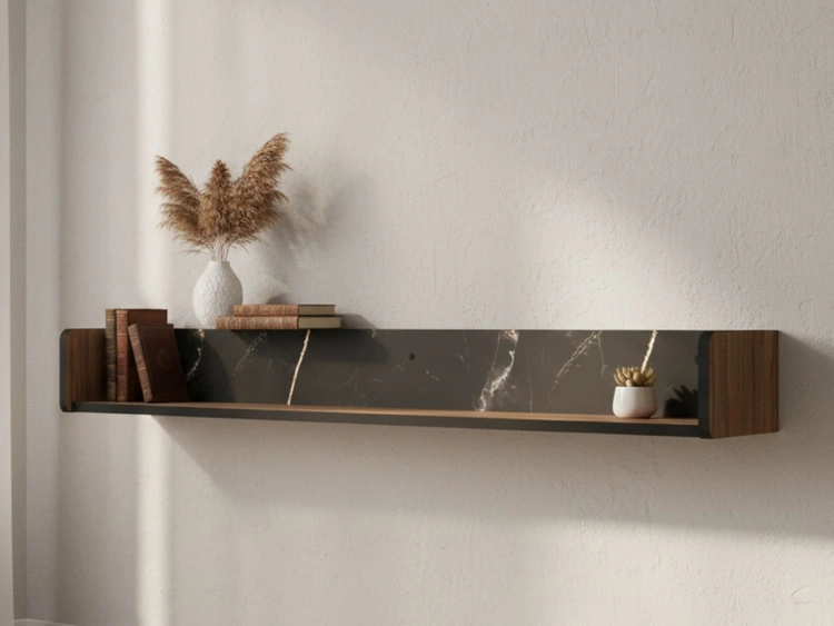 Wohnzimmermöbel-Set Pascale Warmia Nussbaum, Schwarz