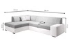 Ecksofa L-Form Links mit Schlaffunktion und Bettkasten Fresto Hellblau, Hellgrau