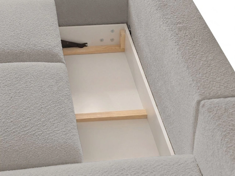 Ecksofa L-Form mit Schlaffunktion und Bettkasten Avelin Links Grau