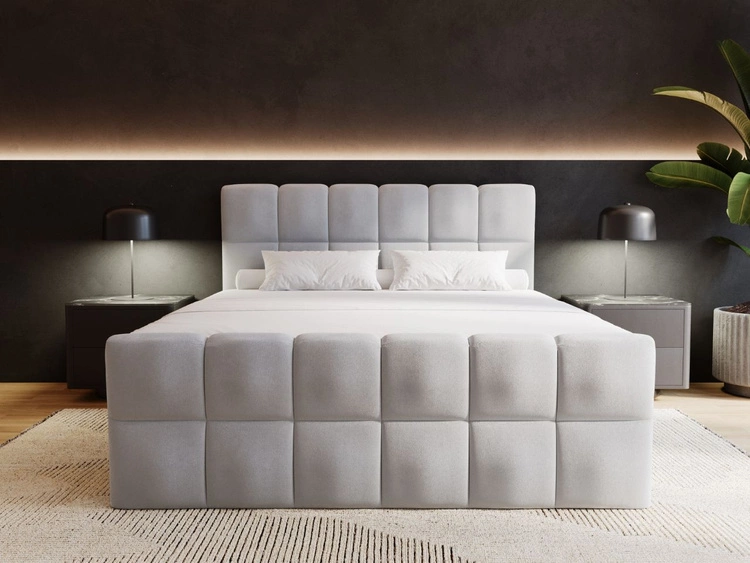 Boxspringbett mit Bettkasten 200x200 Alicante Grau