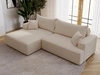 Ecksofa L-Form Links mit Schlaffunktion und Bettkasten California Beige
