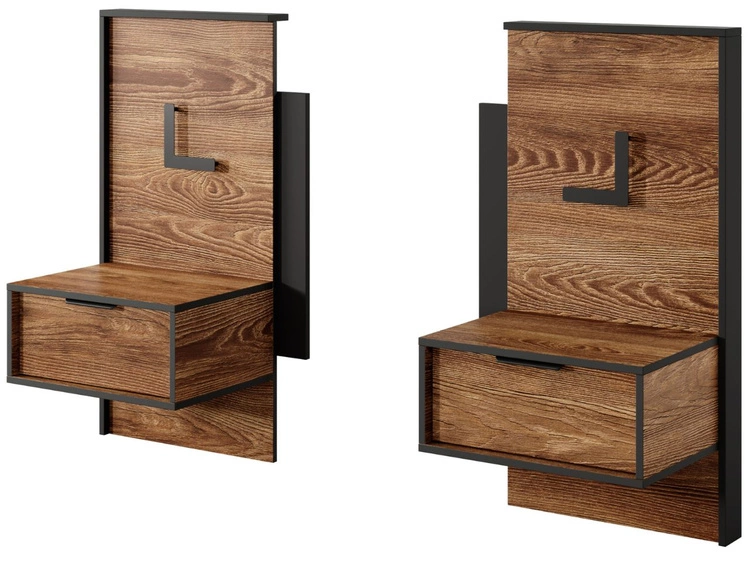 Schlafzimmer-Set Montreal Kastanie, Schwarz