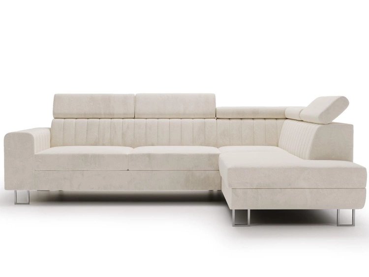 Ecksofa mit Schlaffunktion und Bettkasten Berona rechts Beige