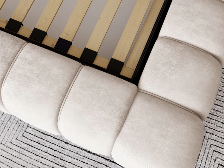 Polsterbett mit Bettkasten und Lattenrost 160x200 Italia Creme