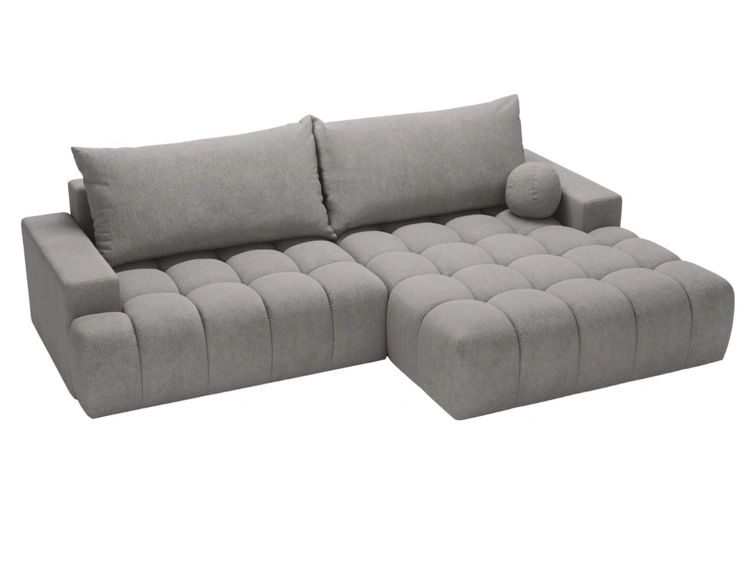 Ecksofa L-Form mit Schlaffunktion und Bettkasten Havi Rechts Grau