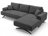 Ecksofa L-Form auf Metallbeinen Leto Rechts Anthrazit