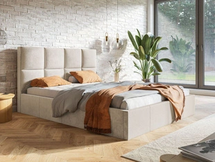 Polsterbett mit Bettkasten und Lattenrost 180x200 Malo Beige