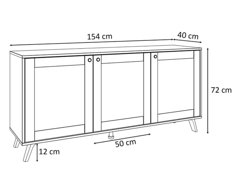 Drehtürkommode Boho mit Flechtmuster Bellance schwarz