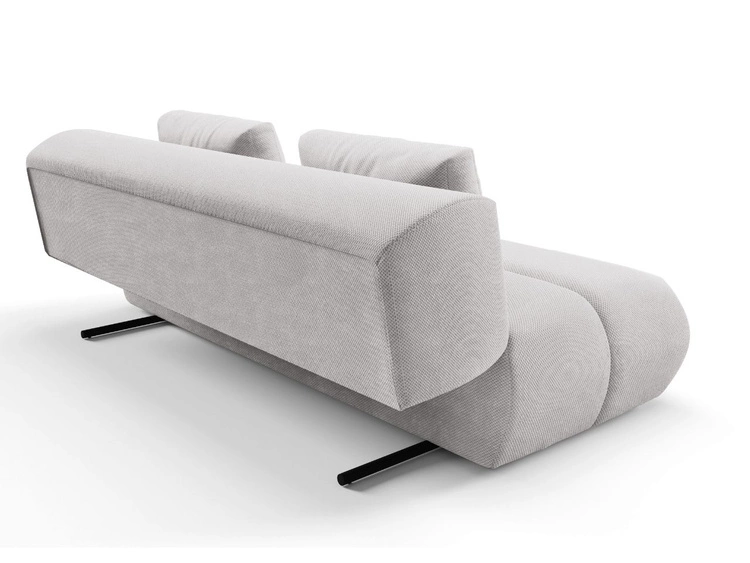 Schlafsofa mit verstellbarer Rückenlehne, Schlaffunktion und Bettkasten Figo Grau