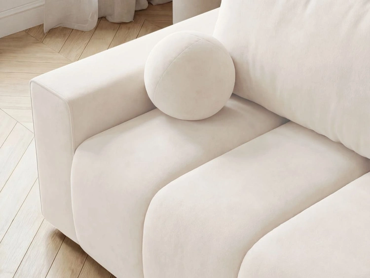 Schlafsofa mit Bettfunktion und Bettkasten Miro Creme