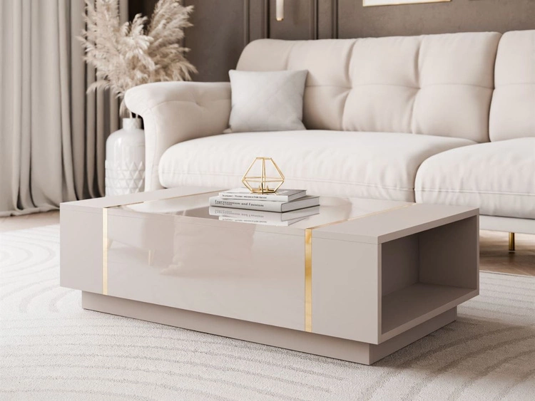 Couchtisch im Glamour-Stil Lunelie Kaschmir Hochglanz