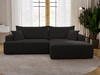 Ecksofa L-Form Rechts mit Schlaffunktion und Bettkasten California Schwarz