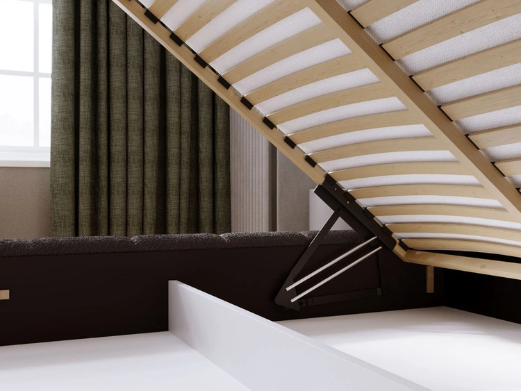 Polsterbett mit Bettkasten und Lattenrost 180x200 Orio Schwarz