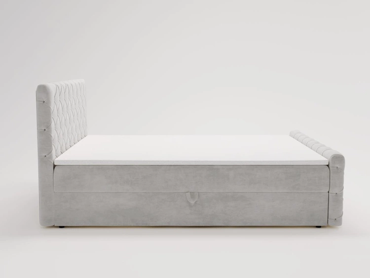 Boxspringbett mit Bettkasten 120x200 Lunaris Hellgrau