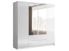 Kleiderschrank mit Drehtüren, Schubladen und Spiegeln Ameli Weiß Hochglanz