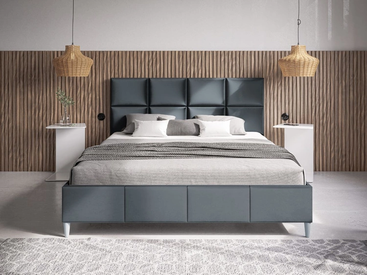 Polsterbett mit Lattenrost 160x200 Luxe Dunkelgrau