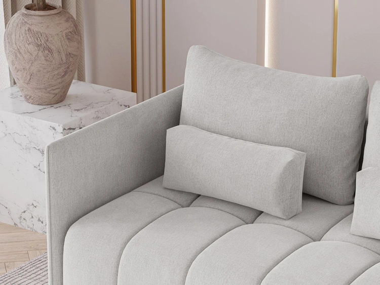 Ecksofa L-Form mit Schlaffunktion und Bettkasten Ardi Grau