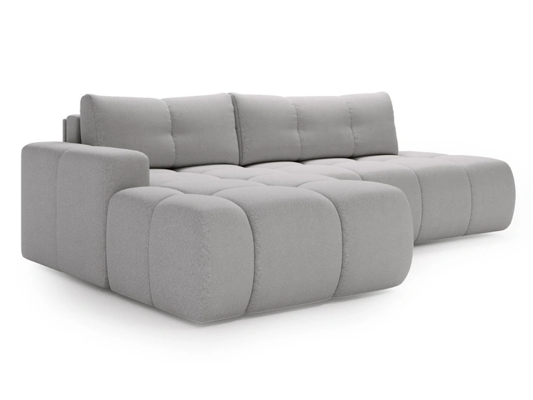 Ecksofa L-Form Links mit Schlaffunktion und Bettkasten Montero Grau