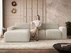 Ecksofa L-Form Links Lavia Bouclé-Stoff Beige