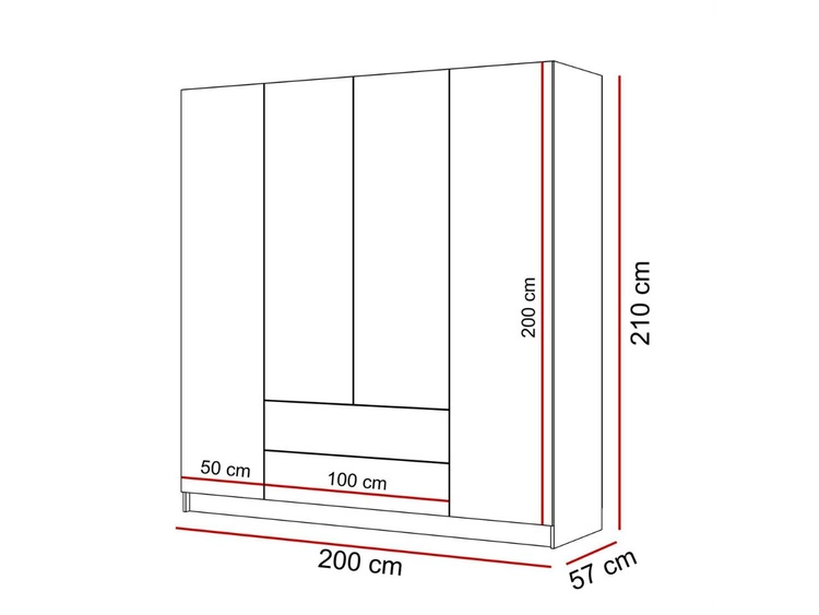 Kleiderschrank mit Drehtüren Ameli Weiß Hochglanz