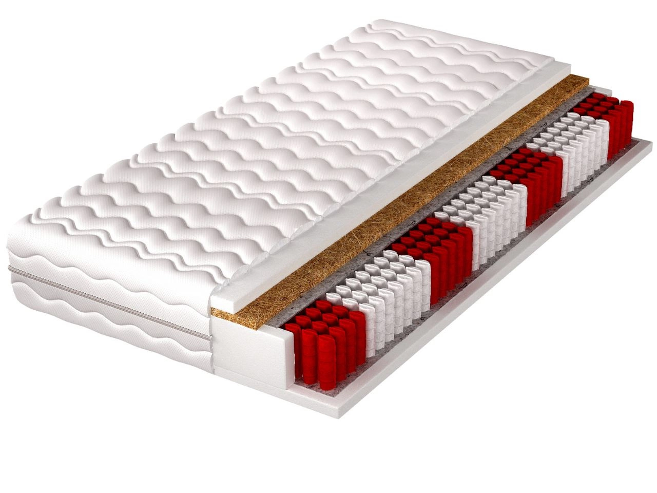 Taschenfederkernmatratze Multipocket mit Kokosfasermatte Lunaro 160x200