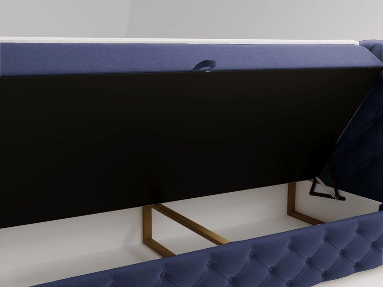 Boxspringbett mit Bettkasten 160x200 Canolo Dunkelblau