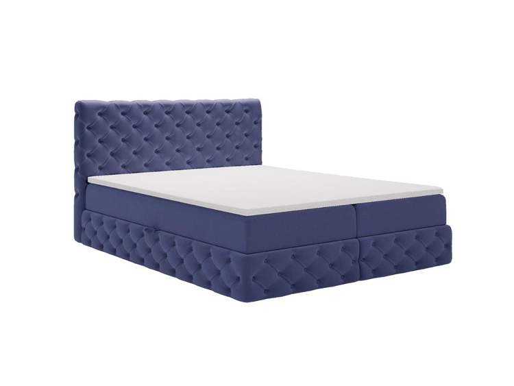 Boxspringbett mit Bettkasten 140x200 Canolo Dunkelblau