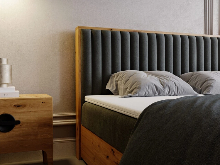 Boxspringbett mit Bettkasten 140x200 Forest Dunkelgrau