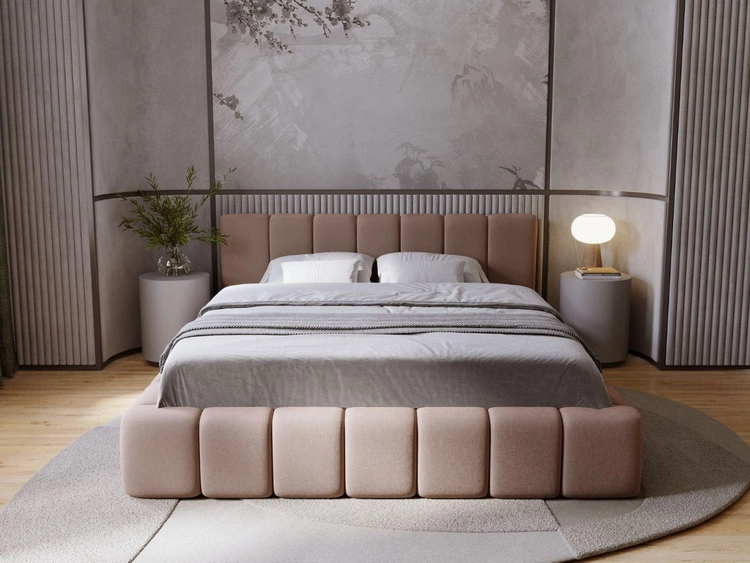 Polsterbett mit Bettkasten und Lattenrost 180x200 Orio Braun