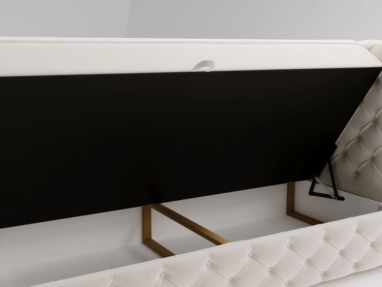 Boxspringbett mit Bettkasten 120x200 Canolo Creme