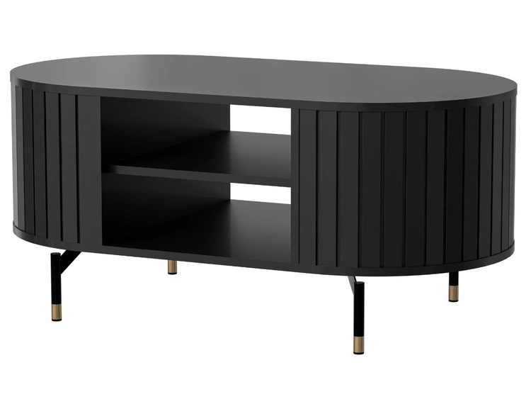 Möbel-Set für Wohnzimmer Soria Schwarz mat