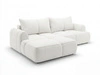Ecksofa L-Form Links mit Schlaffunktion und Bettkasten Bonno Creme 