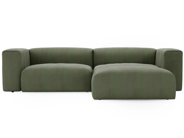 Ecksofa L-Form Rechts Moderne Cord Ecksofa Landi Grün