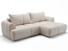 Ecksofa L-Form Rechts mit Schlaffunktion und Bettkasten Bonno Beige