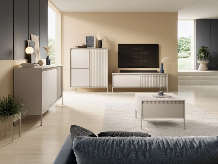 TV-Lowboard mit Türen 153 cm Sorano Beige