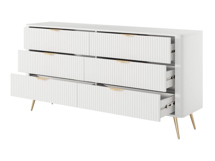 Kommode mit 6 Schubladen Latina Weiß