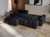 Ecksofa L-Form mit Schlaffunktion und Bettkasten Bresso Schwarz