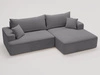 Ecksofa L-Form Rechts mit Schlaffunktion und Bettkasten California Grau