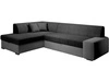 Ecksofa L-Form Links mit Schlaffunktion und Bettkasten Fresto Schwarz