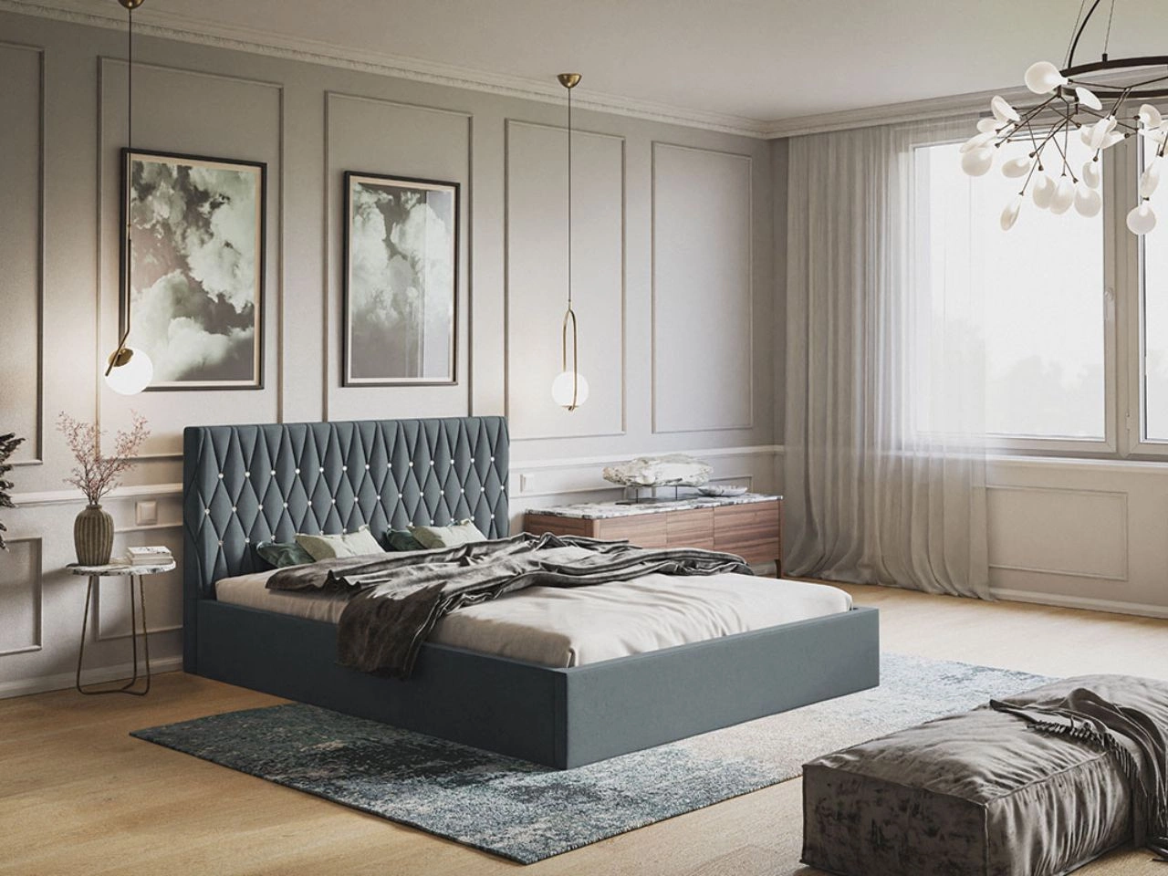 Polsterbett mit Bettkasten und Lattenrost 120x200 Benny Dunkelgrau