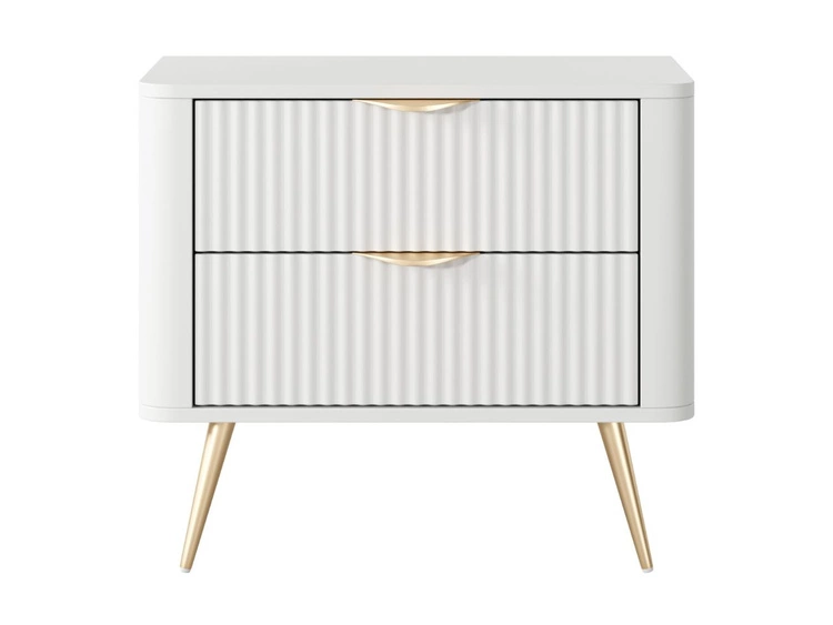 Nachttisch mit zwei Schubladen Latina Weiß