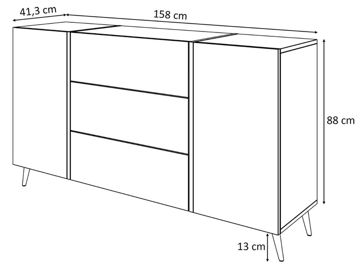 Wohnzimmer-Set im Loft-Stil auf Beinen Lunelie Eiche Flagstaff