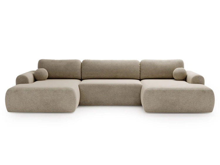 Wohnlandschaft mit Schlaffunktion und Bettkasten Savana Beige