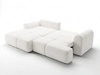 Ecksofa L-Form Links mit Schlaffunktion und Bettkasten Bonno Creme 