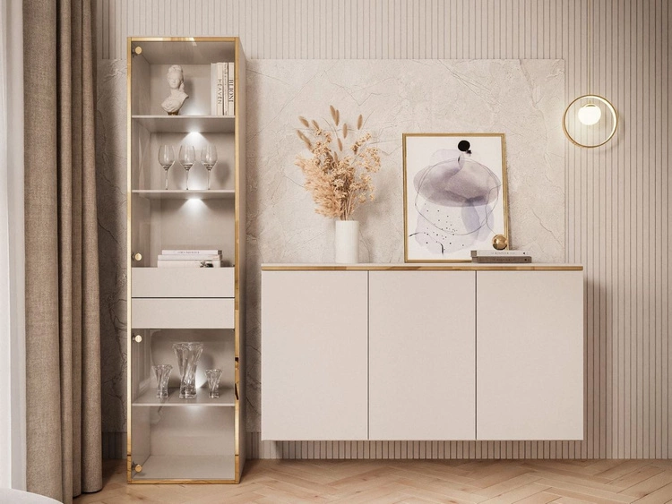 Wohnzimmer-Set mit LED-Beleuchtung im Glamour-Stil Evare Kaschmir