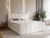 Boxspringbett mit Bettkasten 140x200 Bouclé-Stoff Cloud Beige