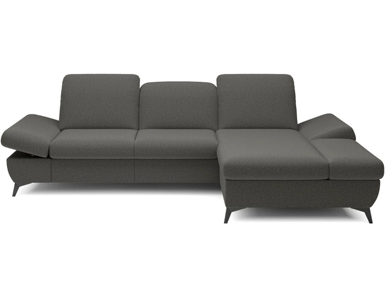 Ecksofa L-Form Rechts mit Schlaffunktion und Bettkasten Hannover Dunkelgrau