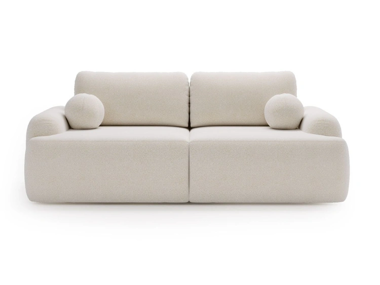 Sofa mit Schlaffunktion und Bettkasten Aurio Creme